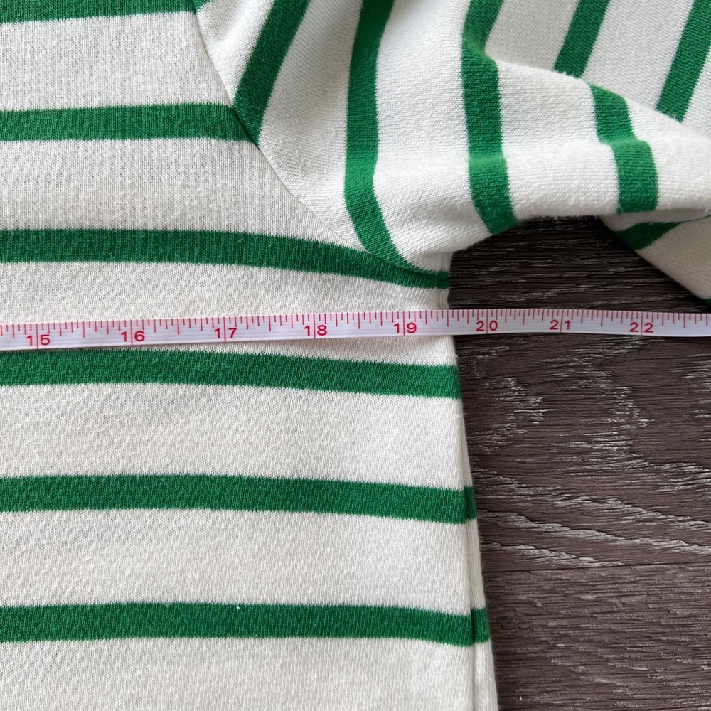 C&C California Green White Striped Long Sleeve Top Size S Casual Basic - Picture 8 of 9